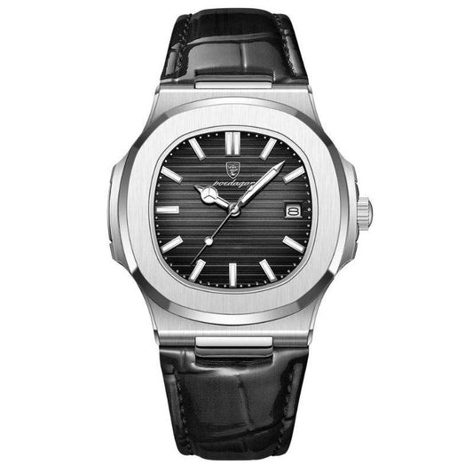 Montre en acier inoxydable et bracelet en cuir | Tempus