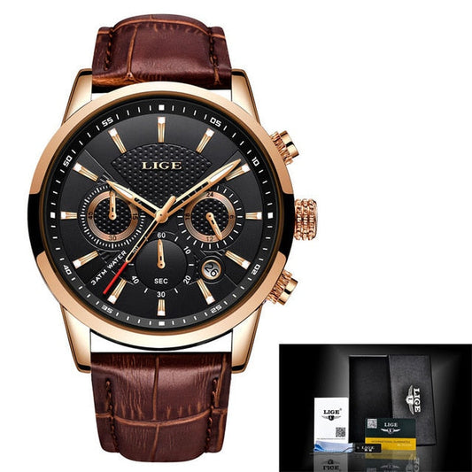 Montre Executive Large en cuir pour homme